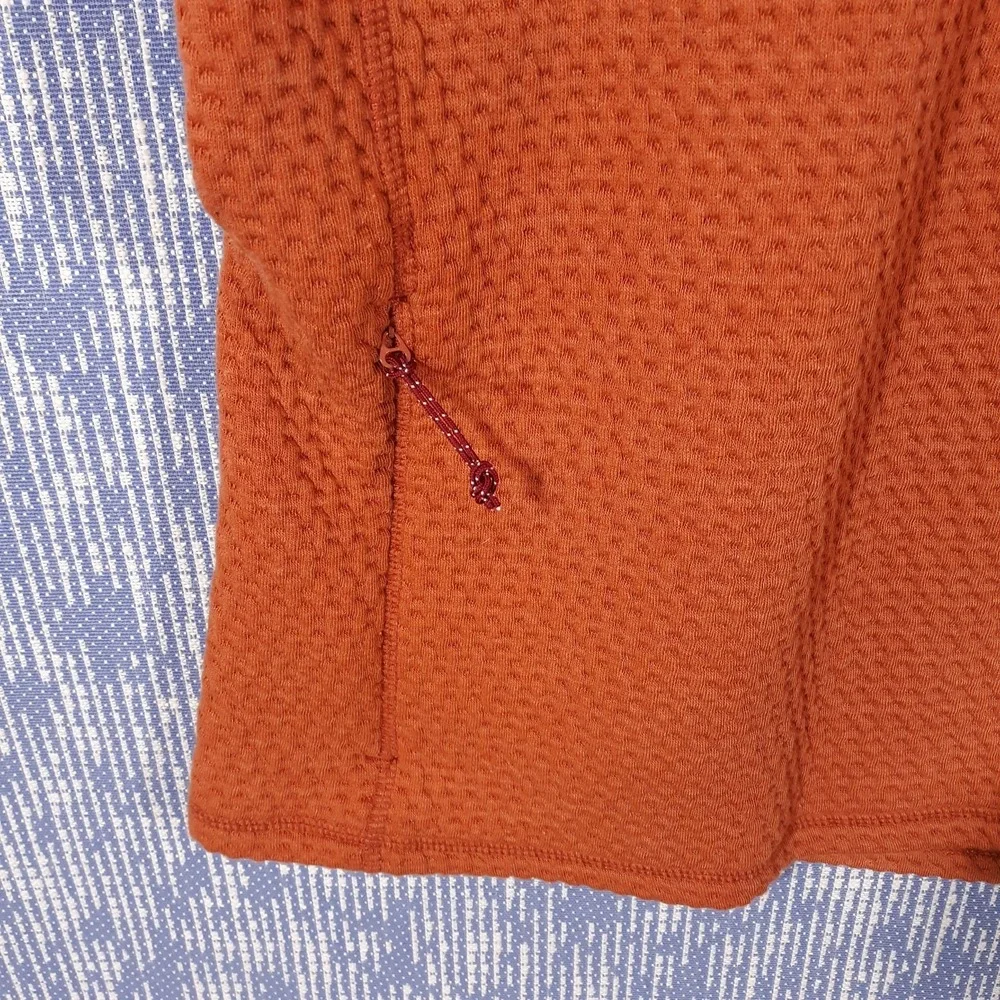 L.L. Bean Sweater Mens XL Tall Orange Pullover 1/4 Zip Waffle Knit Mock Neck